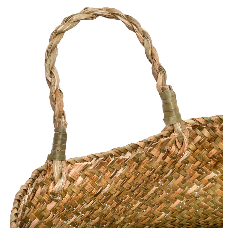 Seagrass Basket- Olive and Old Rose